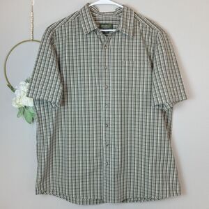 Eddie Bauer Green Short Sleeves Button Up Shirt Size XL